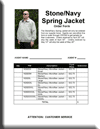 SPRING JACKET ORDER FORM