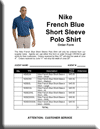 NIKE GOLF POLO SHIRT ORDER FORM